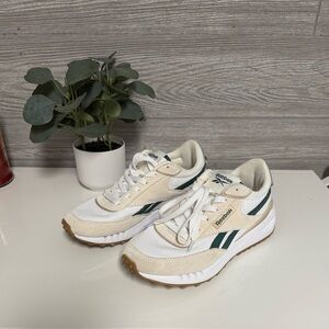 Reebok Cream and Green Athletic Shoes